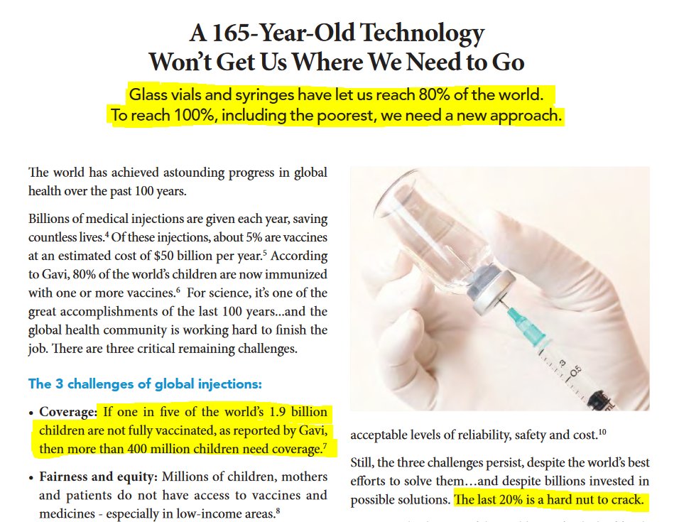 GAVI wants 100% vaccination rate. "The last 20% is a a hard nut to crack""Unsafe injections create an estimated 25% of all new Hepatitis B infections, harming 15 million patients per year."