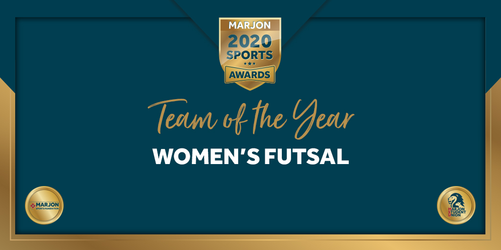 We’re cheering for <a href="/Marjon_L_Futsal/">Marjon Ladies Futsal</a> as they win the Team of the Year Award! 🙌 #upthejons