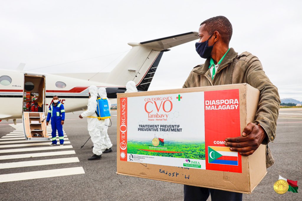 AfricaRepublic's tweet photo. #Comoros joins Guinea Bissau, Equatorial Guinea, Congo, Liberia, Niger, Tanzania and Nigeria on the list of countries who have received packages of Madagascar's Coronavirus medicine. https://t.co/PCcSTDQXSj