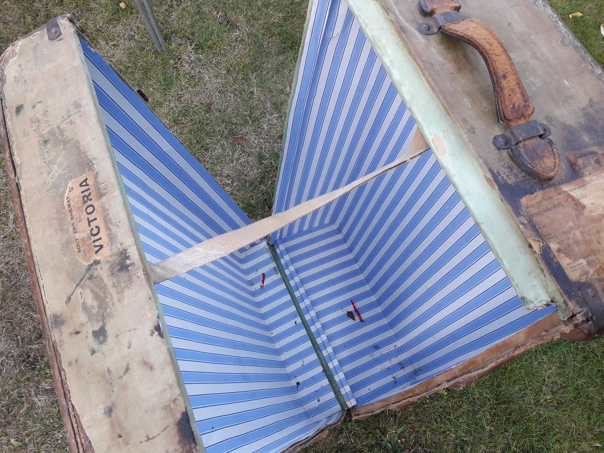 redcavecouk's tweet photo. An old Albion suitcase for sale. https://t.co/64C2k7mjOs