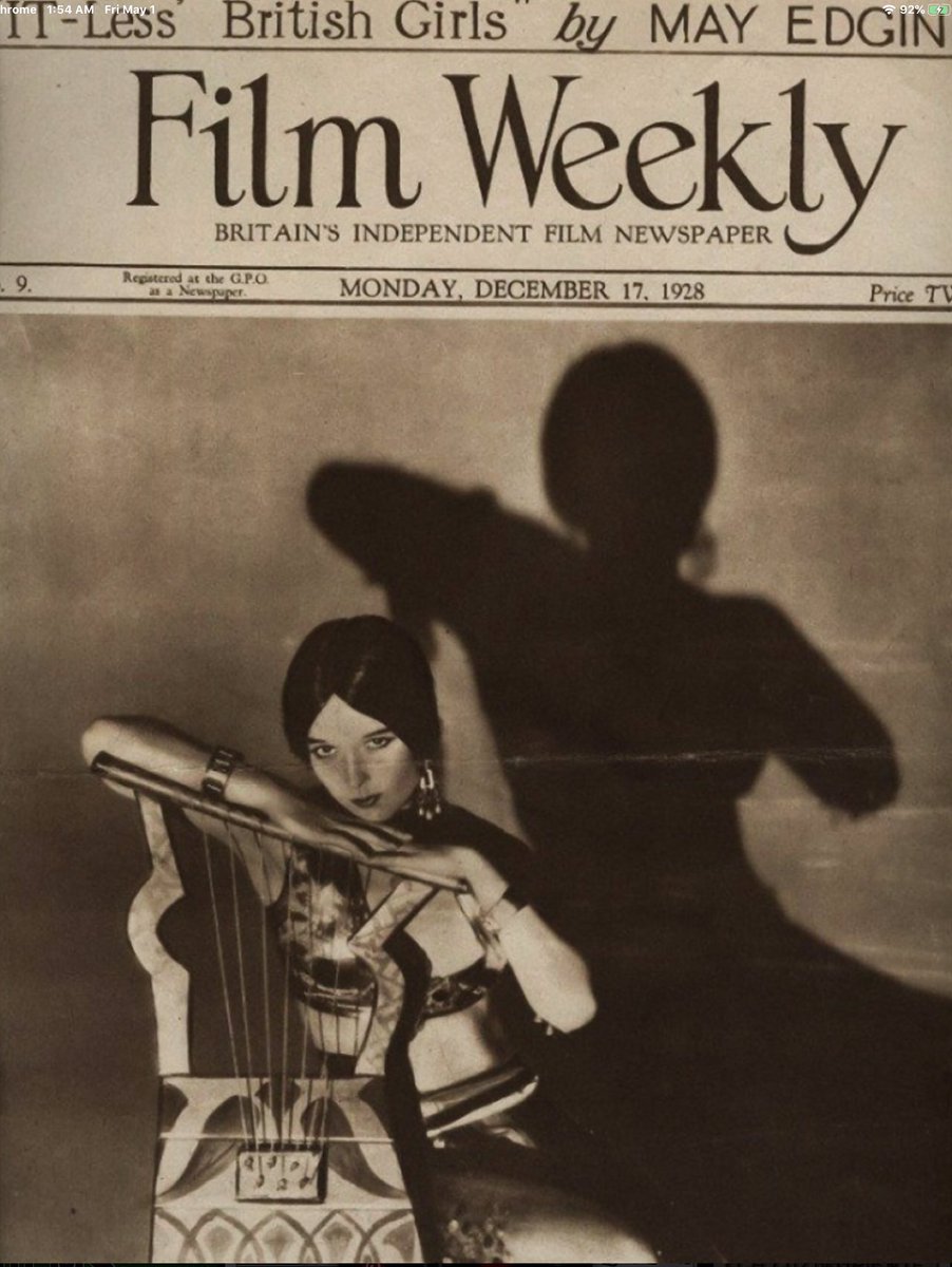 Another magazine spread — half of it, anyway —featuring Louise (“performing the Shalimar shimmy”), Clara Bow as a gypsy and poor Jean Arthur giving it her best as a Balkan peasant (L). The cover of “Film Weekly,” December, 1928. Check out the headline: “It-Less British Girls.”