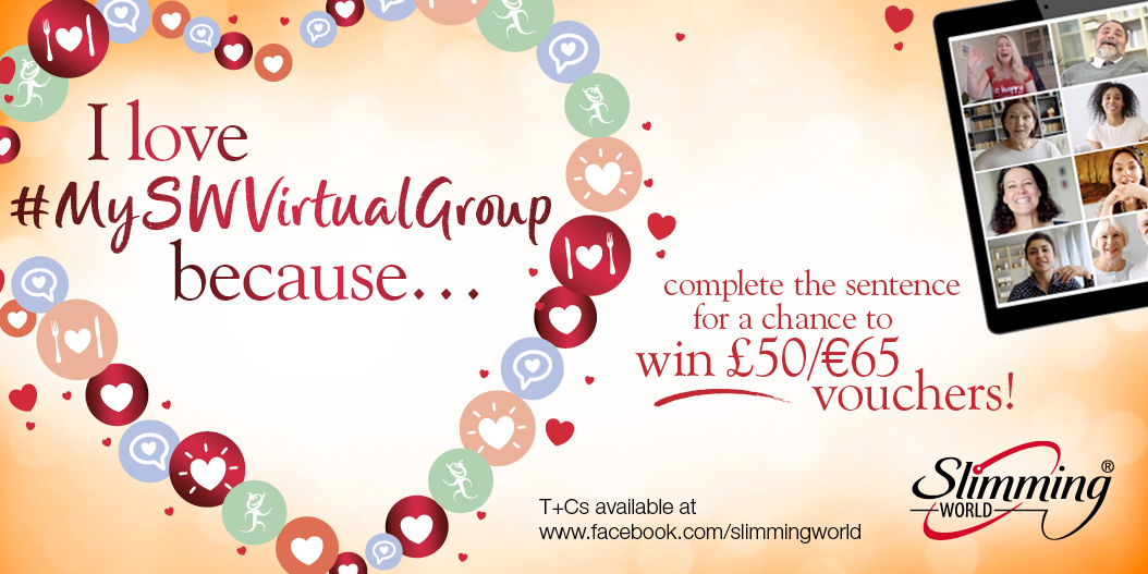 SlimmingWorld's tweet image. Calling #SlimmingWorld virtual group members! We know you ❤ a competition – so, complete this sentence &amp;amp; tag @SlimmingWorld in the post for a chance to win an online shopping voucher! “I love #MySWVirtualGroup because…” enter before midnight on 19th May. ow.ly/l6cw50zF8Ly