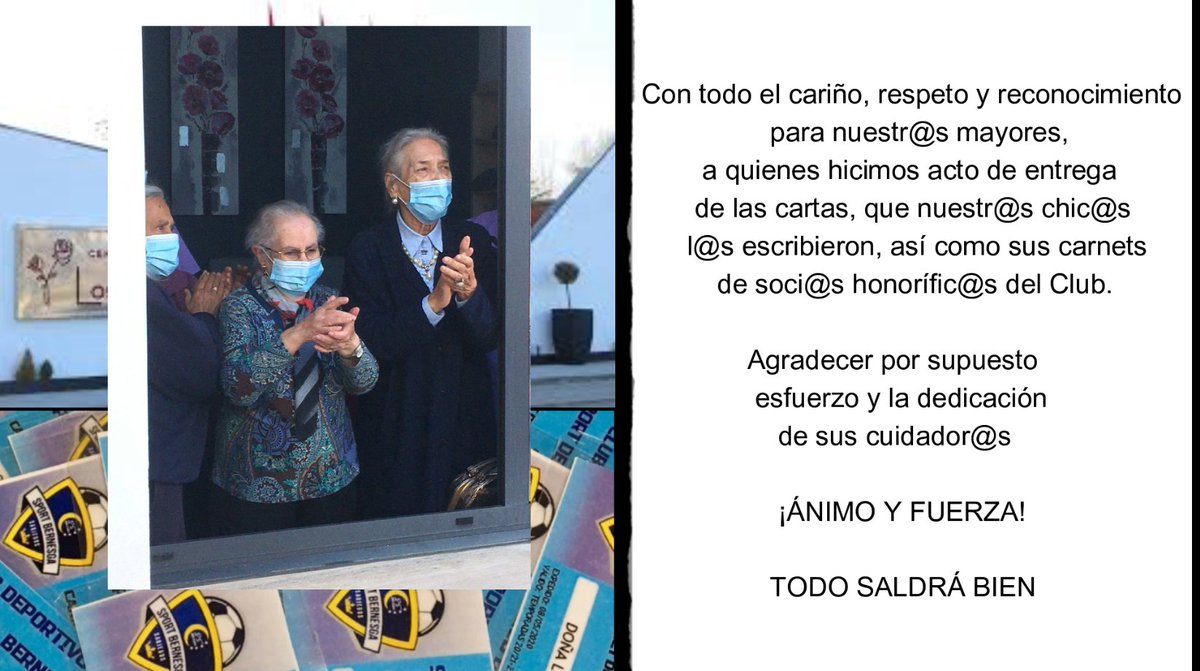Acto de entrega de cartas a l@s abuel@s de la residencia Los Rosales de Carbajal de la Legua.

youtube.com/watch?v=y45QyL…

#YoMeQuedoEnCasa #TodoSaldráBien #OrgulloSportano #COVID19 #animo