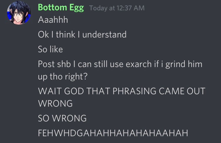 This is what happens when i’m too thirsty for exarch and it shows even when im legit being explained smth