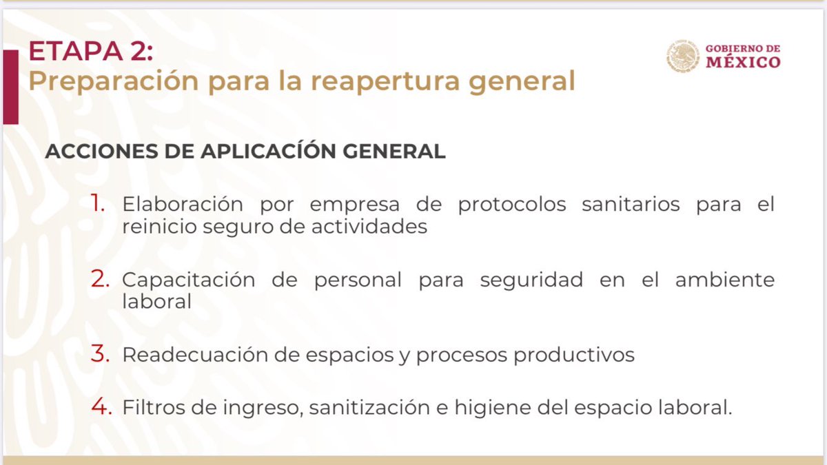 Camscar1's tweet photo. El plan de #NuevaNormalidad consistirá en 3 etapas:

-18 de mayo. Reapertura de Municipios de la Esperanza (sin contagios)
-18 al 31 de mayo. Preparación para reapertura con protocolos sanitarios
- 1 de junio. Implementación de sistema de semáforo por regiones
@GobiernoMX https://t.co/gp3QUFFAfD