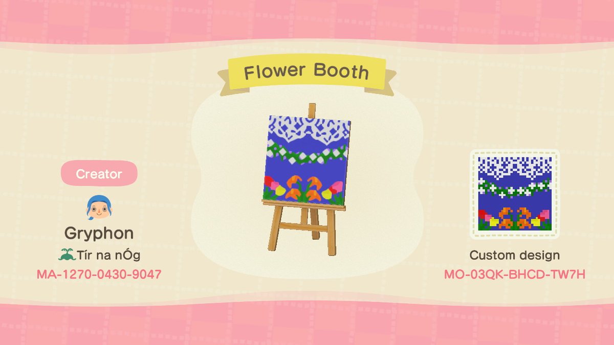 Solar_Gryphon's tweet image. I made a flower booth design for my carnival and wanted to share it here! It was fun to figure out!

 #AnimalCrossing #ACNHDesigns