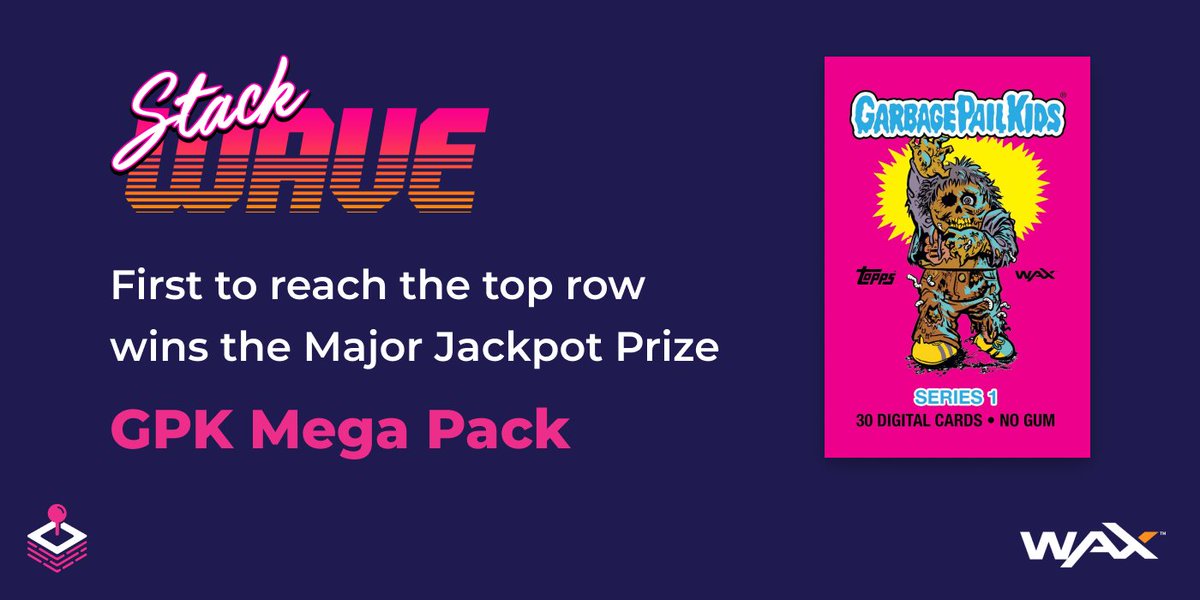 playblockarcade's tweet photo. Miss out on the @Topps GPK Mega Packs yesterday? Fear not!

Be the first to hit the top row in StackWave on @WAX_io and you'll win a GPK Mega Pack!

$WAX #GPKWAXPACKS #WAX #GPK https://t.co/Hp3YPMeDLl