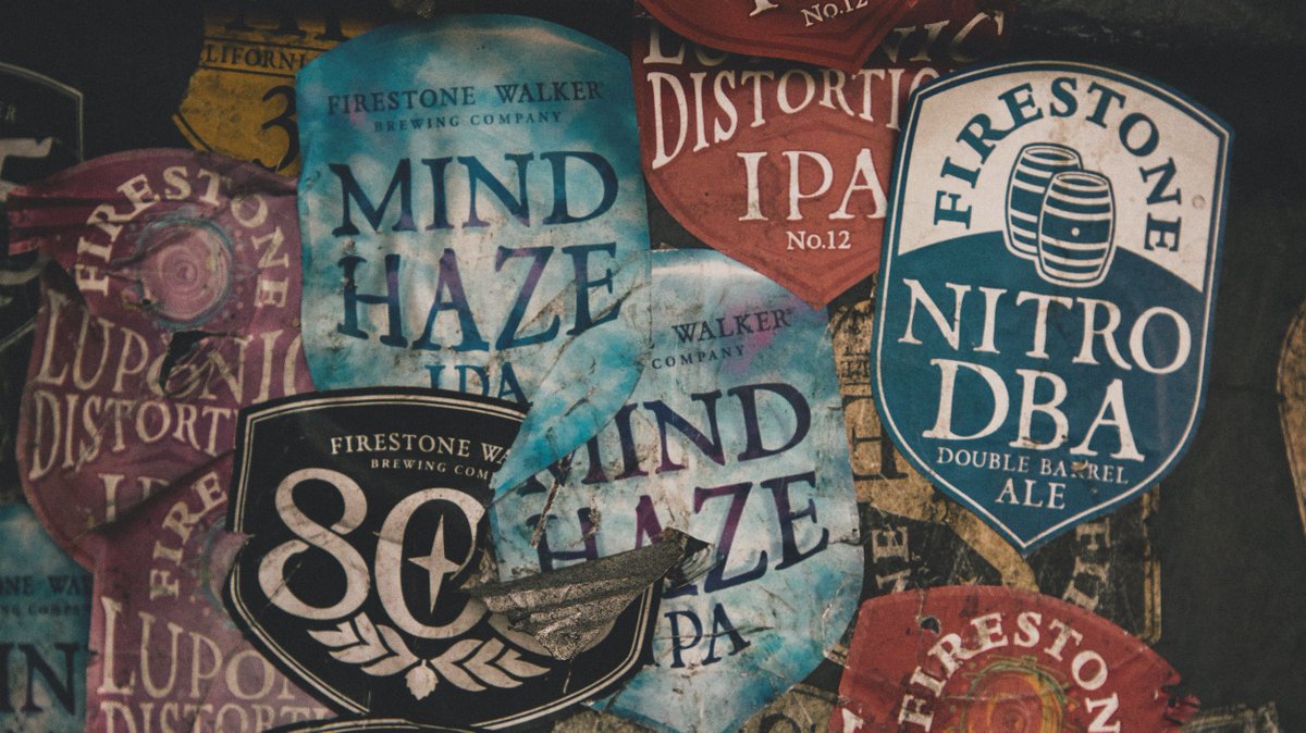 FirestoneWalker's tweet photo. Brewery-style wallpaper, the newest trend in quarantine redecorating. #firestonewalker #brewery #behindthescenes #taphandlesticker #stickerart #wallpaper #craftbeer #beer #beersticker https://t.co/jd57XIpxWv