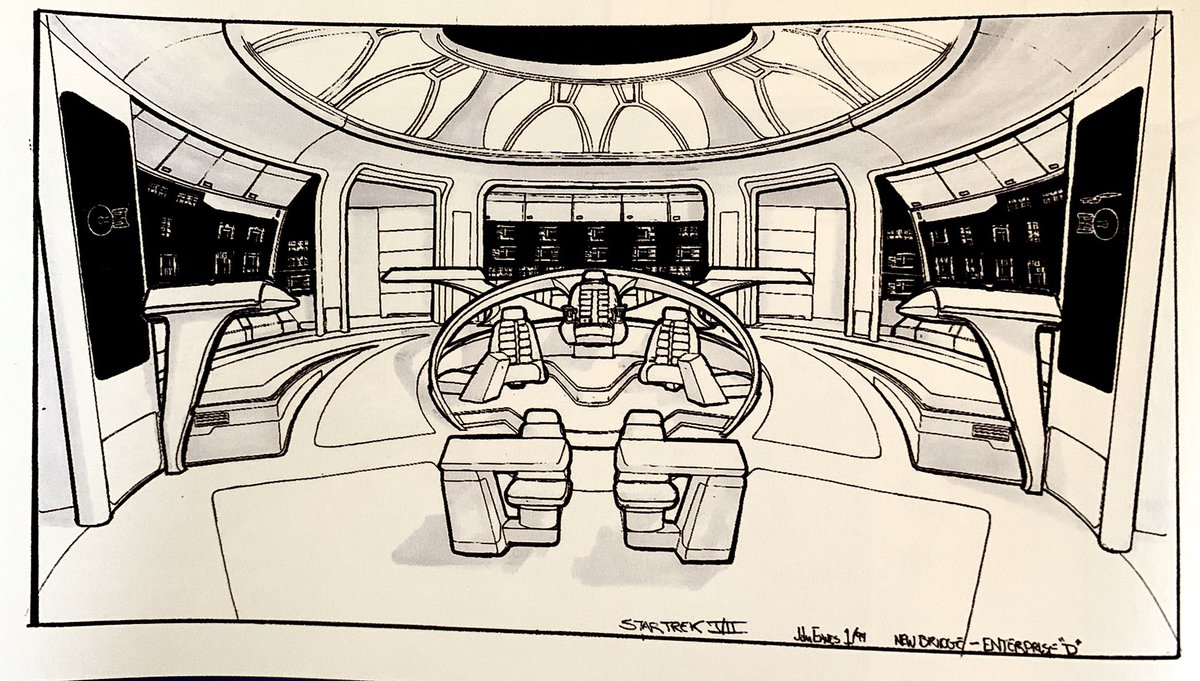 Concept art of Star Trek Generations' Enterprise D Bridge modification...