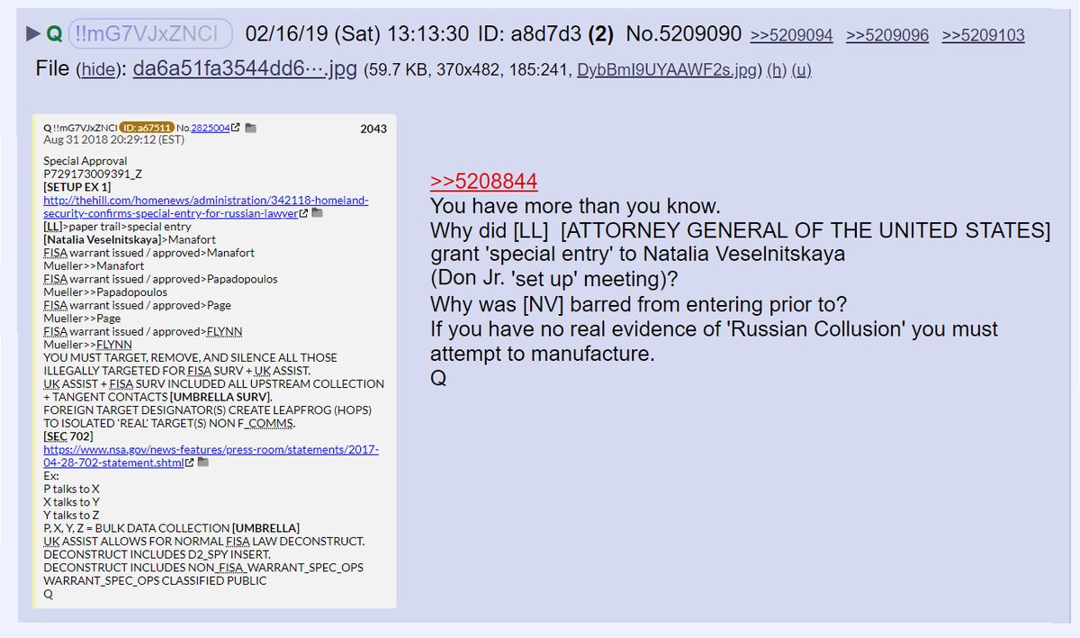 10) Regarding the repost contained in Q's first post today.In February of 2019, Q commented on the "Setup Ex 1" post.