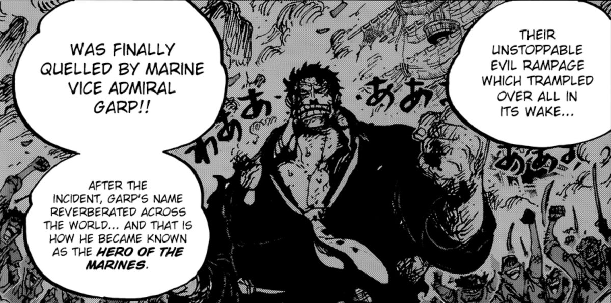 Now there's even MORE references to dragons. We know from chapter 957 Garp defended the celestial dragons along with Roger. He now hates them, but for a reason unknown, he also named his son Dragon, ironically the one that wants to bring down the celestial dragons
