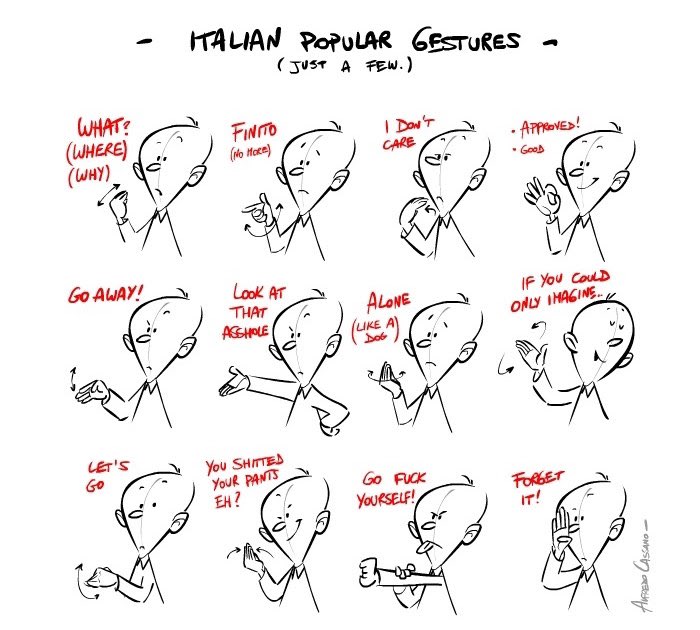 rocco_tanica's tweet photo. Panico in Italia: per motivi di distanziamento sociale, da domani 14 maggio sono vietati non solo gli abbracci, le strette di mano e *hiavare, ma anche la gestualità popolare come da tabelle allegate. Gennaro Italico: “È un attentato alla libertà d’espressione, anche facciale” https://t.co/0Bf1dvOF66