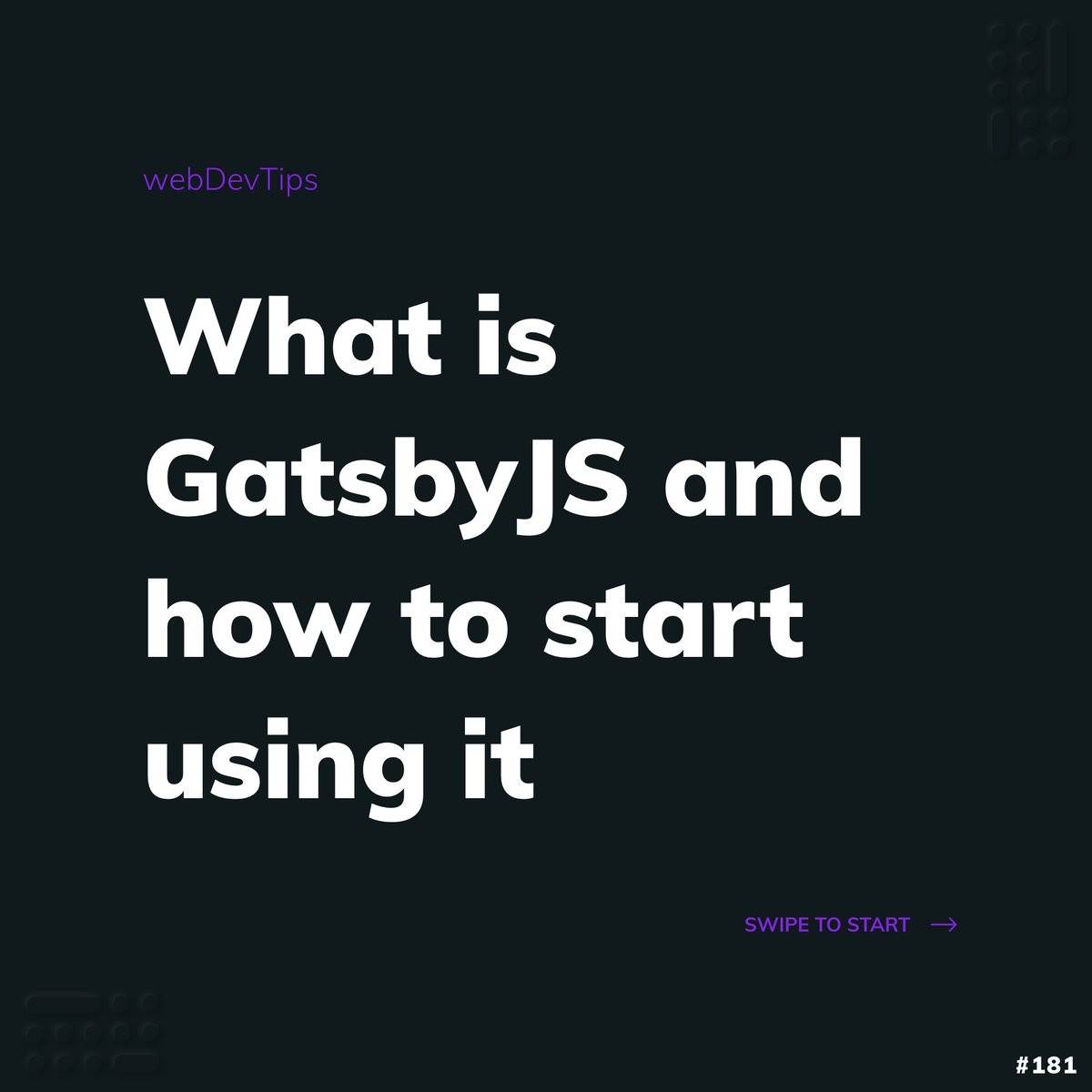 webdevtips_'s tweet image. What is GatsbyJS and how to start using it  💻
eduardo-araujo.com/tips/post-181