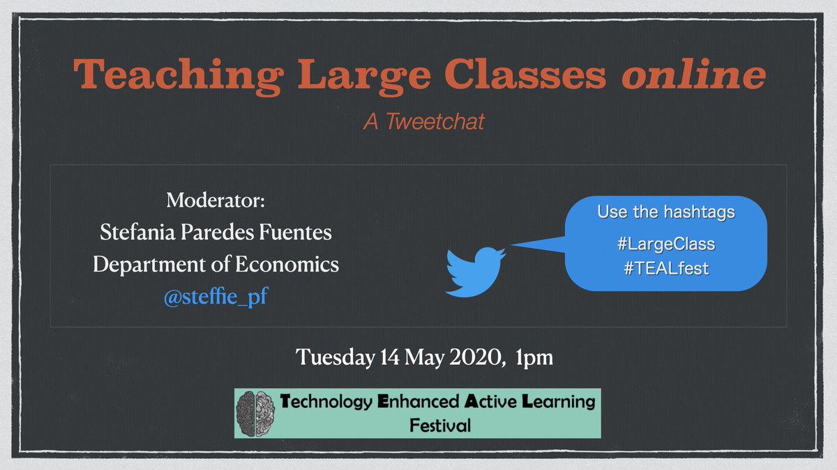 steffie_pf's tweet photo. Getting ready for tomorrow #Tweetchat on "Teaching Large Classes Online" at the @warwicktealfest 

Join us and share your questions/experience with us using #LargeClass #TEALfest https://t.co/maMjMqDMFZ
