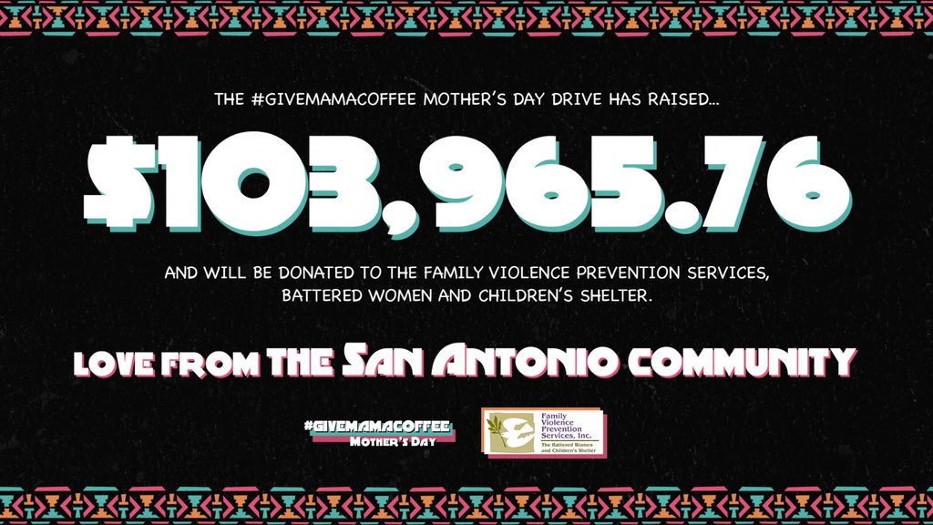To the San Antonio and Team Mills global community at large: 𝘛𝘩𝘢𝘯𝘬 𝘺𝘰𝘶 𝘵𝘰 𝘦𝘷𝘦𝘳𝘺𝘰𝘯𝘦 who gave $10, $100 or even $1 to our local businesses - and ultimately, FVPS - Battered Women and Children’s Shelter  @FamilyViolence7. ⁣We are forever grateful to you.⁣