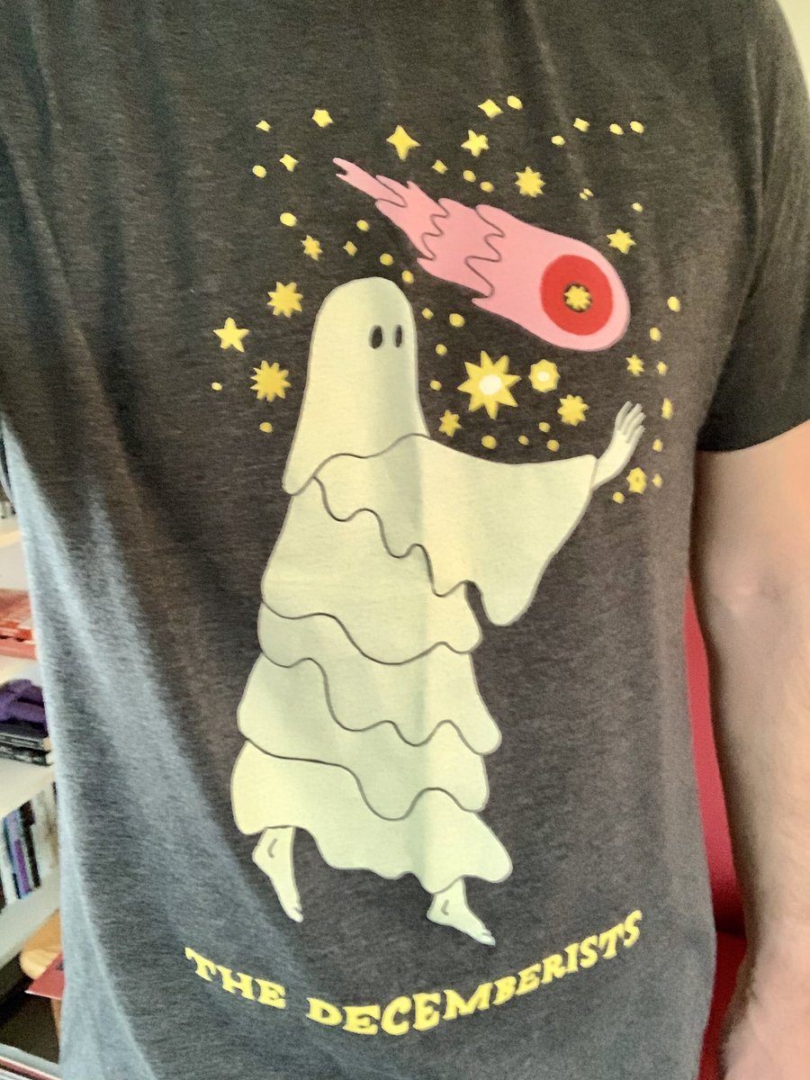 Band shirt day 19/quarantine day 66: today’s shirt comes courtesy of  @TheDecemberists If you’ve followed this closely (you haven’t) you’ll notice that this my second ghost-themed shirt. It won’t be the last!Here’s a song about Benjamin Fucking Franklin  https://open.spotify.com/album/7iyrvMoz8YsOcnScT7RXsn?si=qb-iiGEASre1fhRPY1bEqg