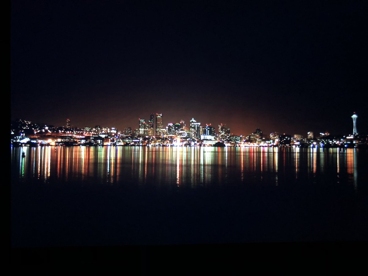 Something is not right with this picture. Which vantage point gives this view in Seattle? If looking from Alki/West Seattle, Space needle should be towards the left.