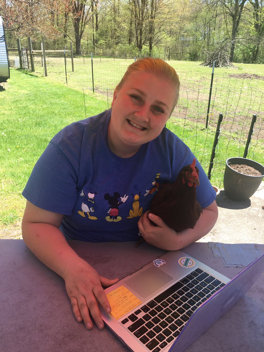 MrsLucke's tweet photo. @A2schools @A2Eberwhite @GovWhitmer school might be closed but I was excited to share and teach my annual chicken life cycle unit to my kiddos. We even had a special guest in our google hangout today! Meet RED the hen (female chicken) π π π£ #a2ebw #ebwstrong #a2distancearning https://t.co/nScrieh0V9
