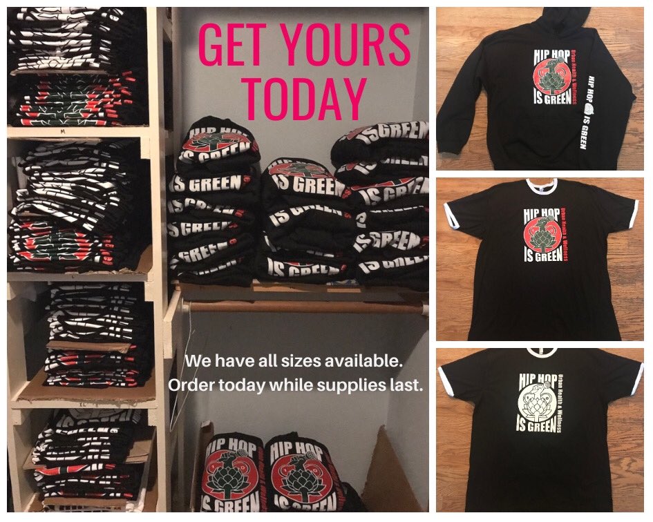 Hip Hop is Green Clothing!! Hoodies &amp; Shirts available now! Represent for the plant based Hip Hop Movement!! All sizes ready to go, so order today while supplies last. Purchase today -  payhip.com/b/pZWq#hiphopi… #10thelementofhiphop