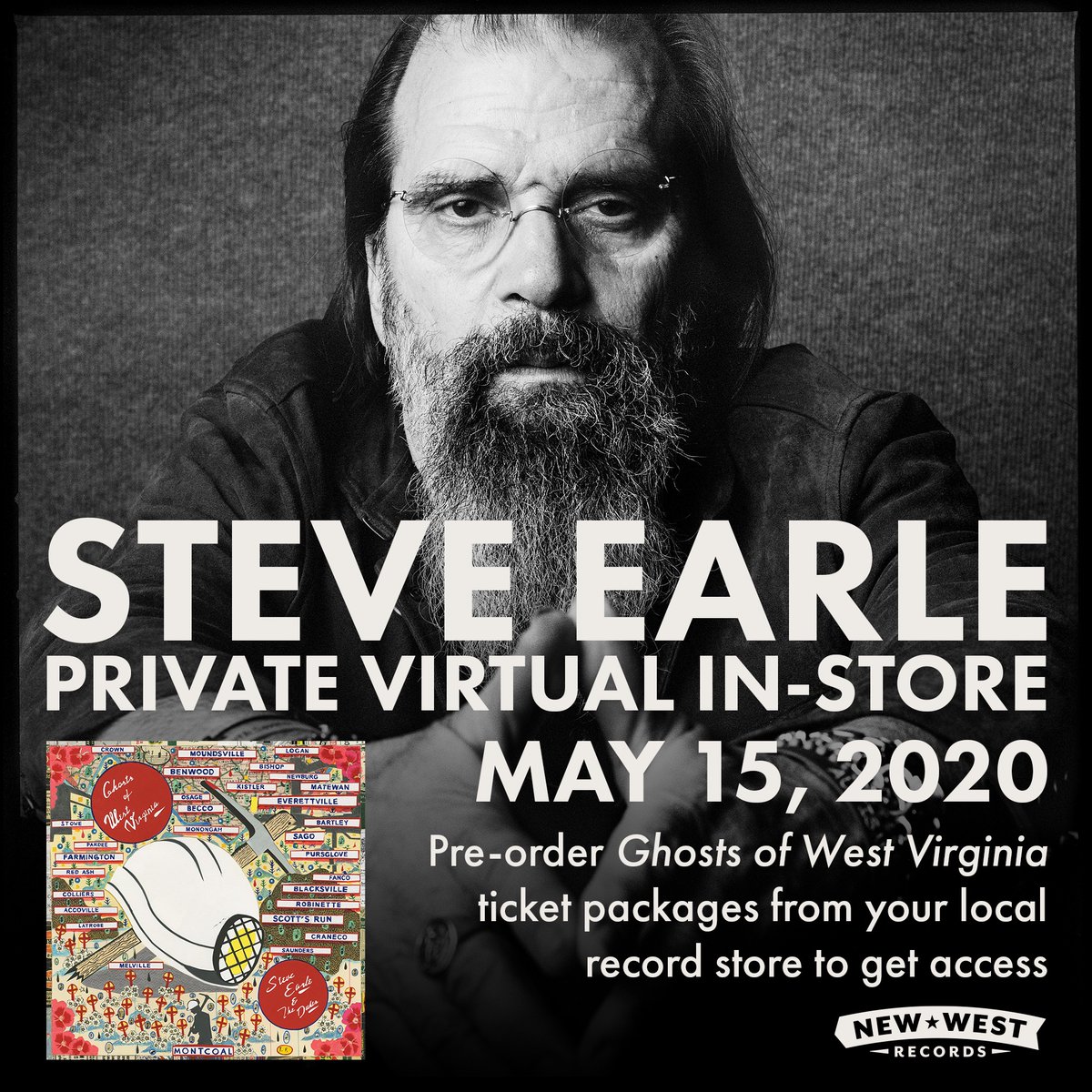 Support Euclid Records New Orleans by pre-ordering a copy of the Ghosts of West Virginiato arrive on or before May 22, 2020. Each order also includes a ticket to a virtual in-store that will go live on May 15th. Visit this link bit.ly/GOWVEUCLIDRECO…