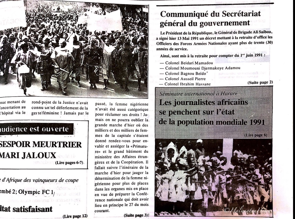 10. Après des réunions à l'Association des Femmes du  #Niger AFN, les femmes ont marché par milliers le  #13Mai 1991 pour dire haut et fort“LA CONFÉRENCE NATIONALE SE FERA AVEC LES FEMMES OU ELLES NE SE FERA PAS""À bas la conference sans les femmes”©Archives Nationales Niger