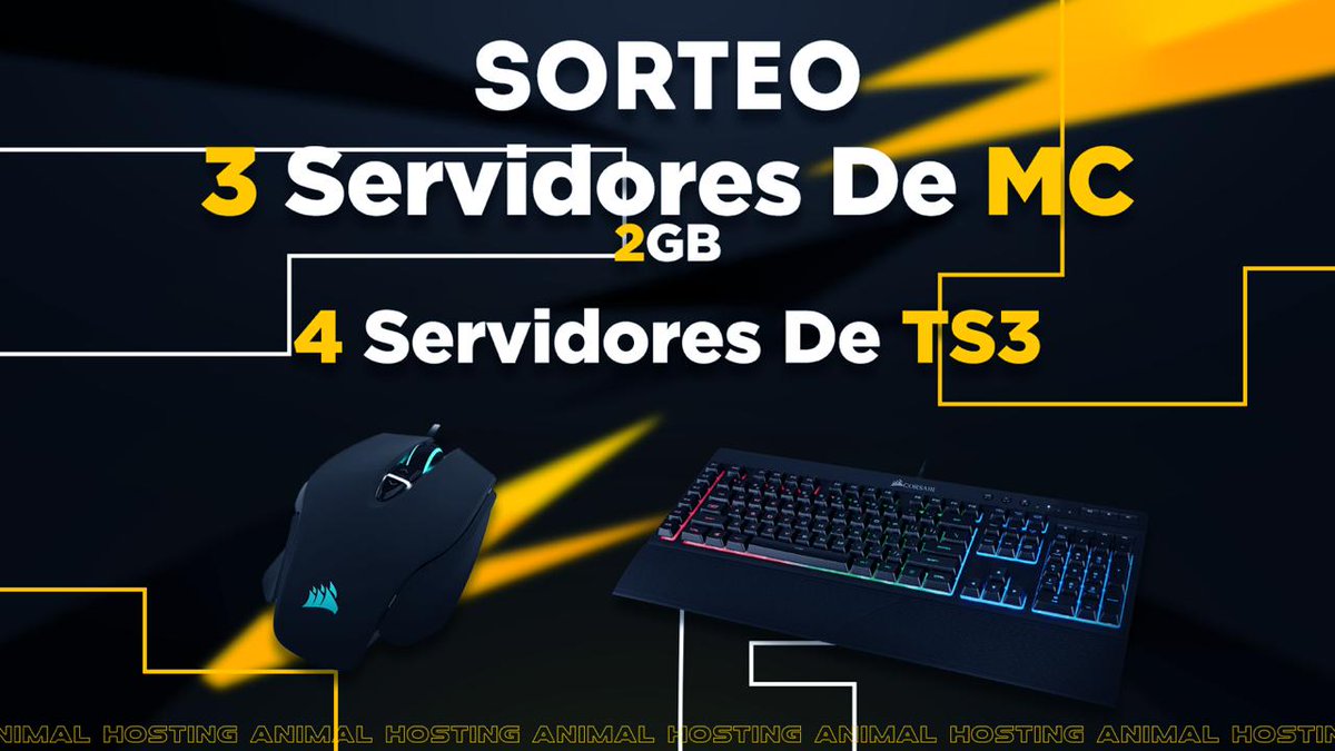 OptimalNode's tweet image. 🔥 ¡Sorteo OP! 🔥

×  Teclado Corsair K55
× Mouse M65 Pro
× 3 Servidores de MC 2GB - i9 9900k
× 4 Servidores de TS3 

➞ Requisitos:

× Dar RT 
× Mencionar a tres amigos
× Seguir: @AnimalHosting y @samaniegg

END: 23/5/20 🔜