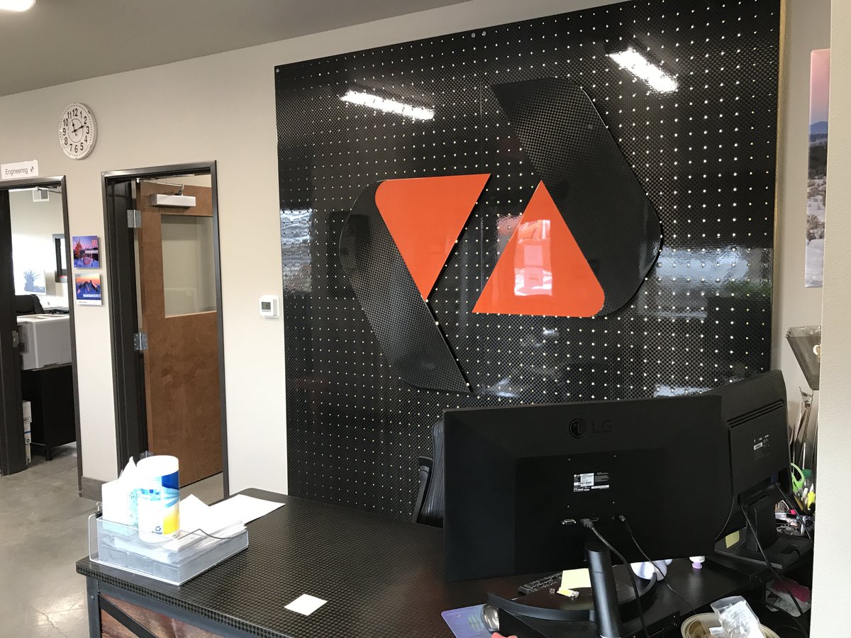 compapproach's tweet photo. Check out our new backdrop located in our entryway! Made out of composite materials, our towering logo welcomes all visitors! https://t.co/cLDiLDyew0