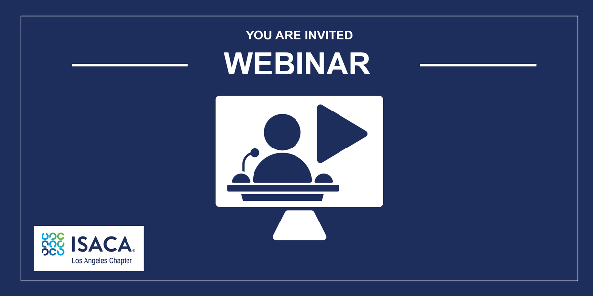 isacala's tweet photo. Join us for our May 2020 Webinar.
#IntegratedRiskManagement: When it comes to #RiskManagement in the #TransformativeAge, when does less become more?
Speaker:
Michael Ruiz
Partner, Risk Transformation, EY
https://t.co/aWz3LjSsNT
#ISACA #ISACALA #SheLeadsTech https://t.co/wgpnGissHK