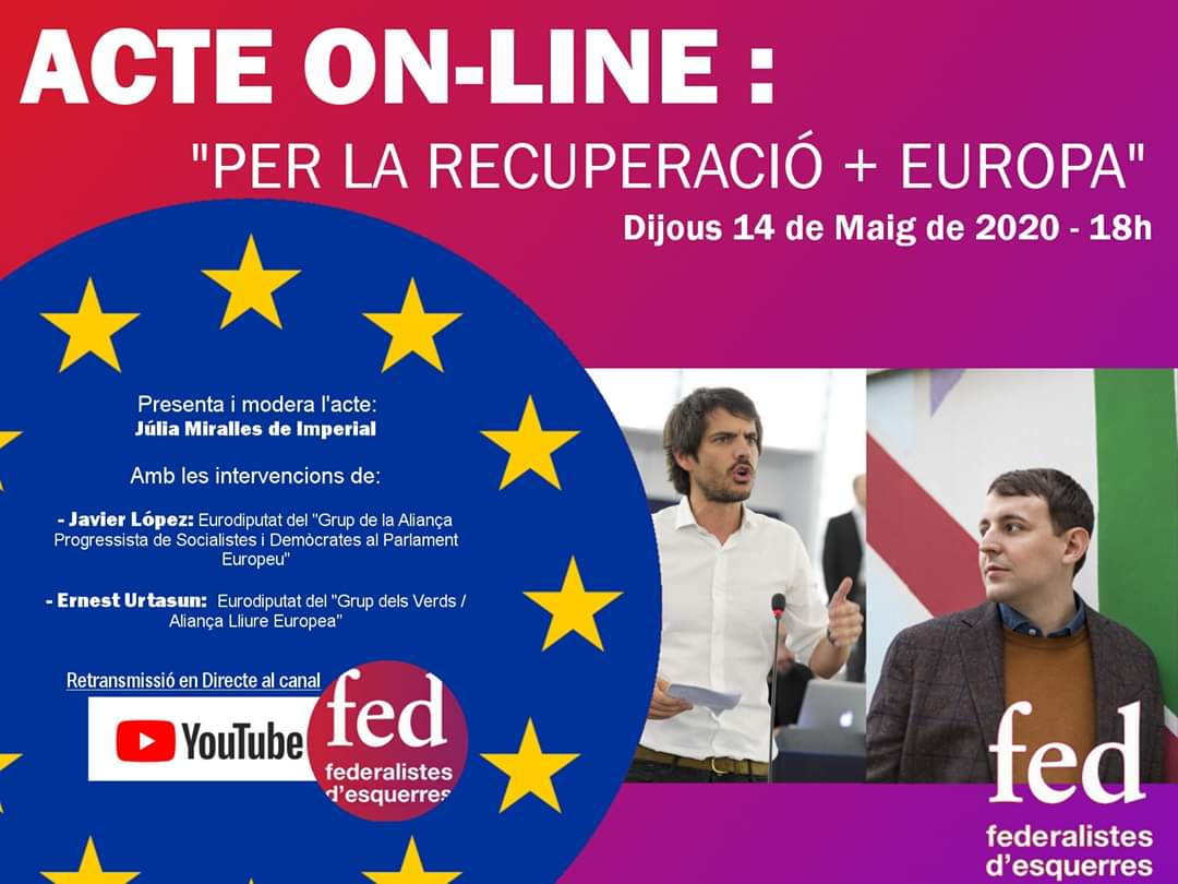 FedCardedeu's tweet photo. 💻 L'acte online "Per la recuperació + Europa" de demà dijous 14 de maig a les 18h es podrà seguir amb aquest enllaç ↩️
https://t.co/FDpGG3O9Xm https://t.co/0dwYVa5Aai