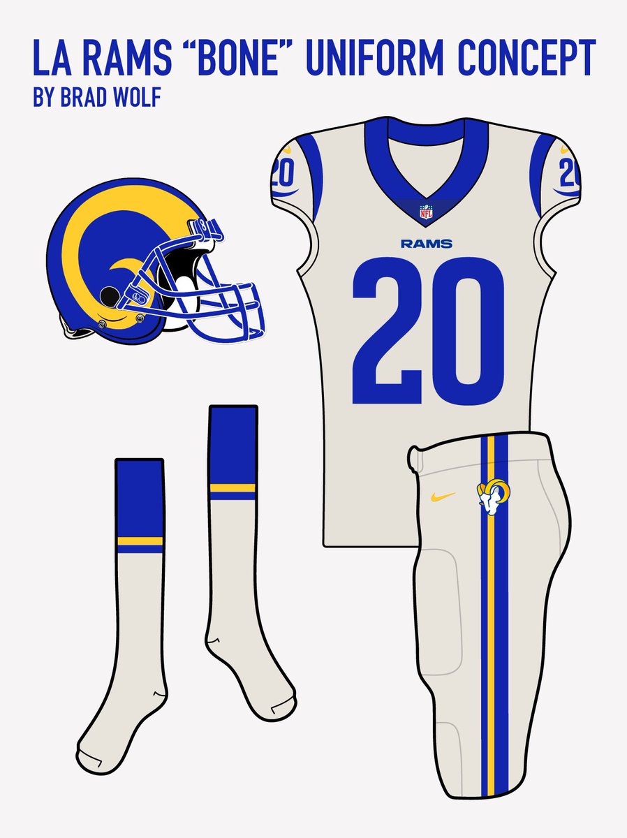 Brad Wolf on X: My take on a bone-colored away uniform for the LA Rams.  For classic franchises like the Rams, less is more.   / X