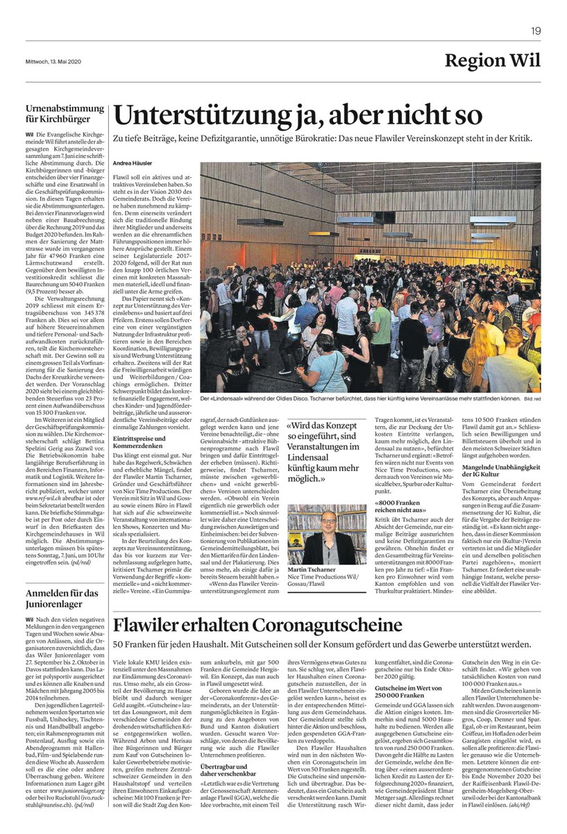 NiceTimeProduc's tweet image. IG-Kultur Flawil spinnt, 250% mehr Miete für jene die Eintritt verlangen bei einer Veranstaltung im Gemeindesaal und 225% mehr für ein Inserat im Gemeindezeitung plus darf nicht auf Gemeindetafeln plakatieren oder Beitrag erhalten!!!