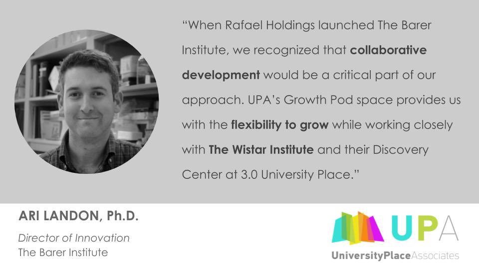Welcome to 3.0 University Place #BarerInstitute, can’t wait to see the impact you make in oncology! #LifeSciences #WistarDiscoveryCenter