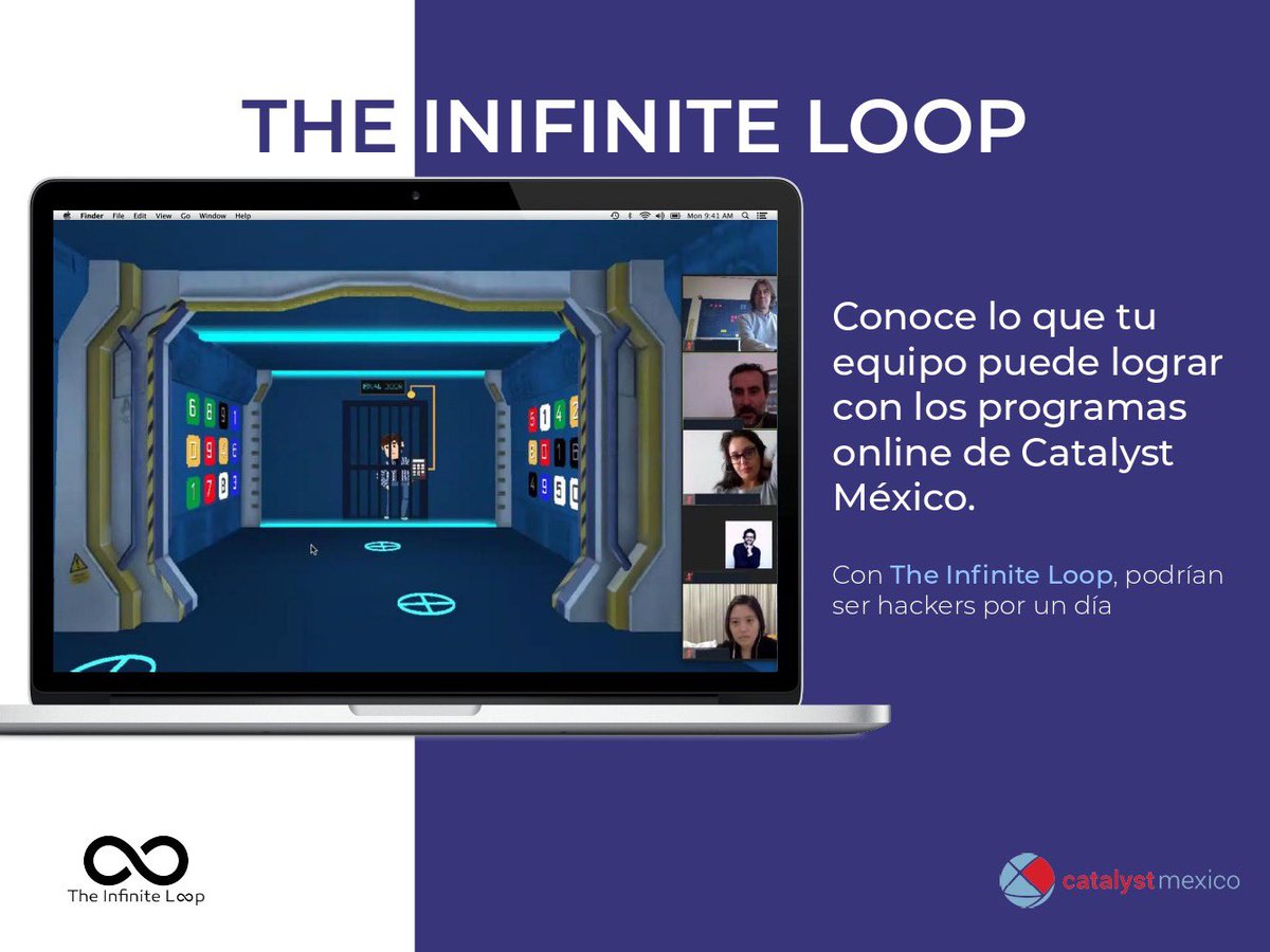 CatalystMX's tweet image. Cada día trabajamos para ofrecerte actividades de calidad🥇y en tiempos de pandemia, hemos adecuado nuestros team buildings para equipos remotos 👨🏻‍💻👩🏻‍💻
The Infinite Loop es uno de nuestros programas más innovadores y ahora ¡puedes jugarlo desde casa! 

#trabajodesdecasa #homeoffice