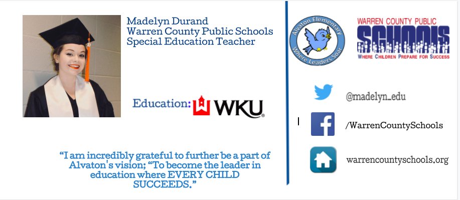 We are pleased to announce that Ms. Madelyn Durand will be serving as our new Special Ed. Teacher. Ms. Durand currently serves as one of our instructional assistants. She has a dual certification in Elem. Ed. &amp; Special Ed at WKU. Please help me congratulate Ms. Durand! #AESpride