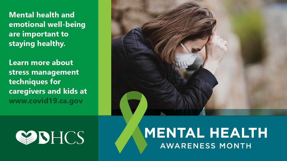 DHCS_CA's tweet photo. Governor Gavin Newsom and California Surgeon General Dr. Nadine Burke Harris developed materials on mental health and emotional well-being. Visit https://t.co/7OwzO15c3l to learn more about managing stress, including a stress-relief playbook for caregivers and kids. #DHCSatWork https://t.co/kUaBGPxDa2
