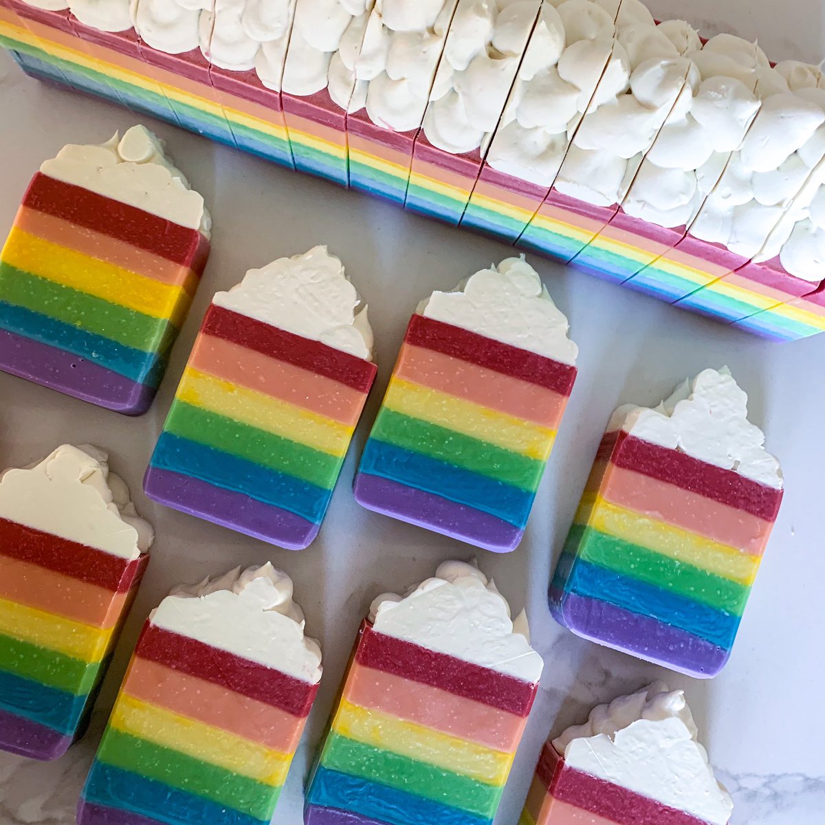 ThurstonElena's tweet photo. These artisanal soaps will only be available for the launch of the Pride & Joy Foundation. Get on the email list and get 1 for yourself, your nephew, your roommate from college, and that aunt that swears her roommate is just a friend. https://t.co/5m9MB5pFqa #spreadlove #LGBTQ https://t.co/mFETCeyCz4