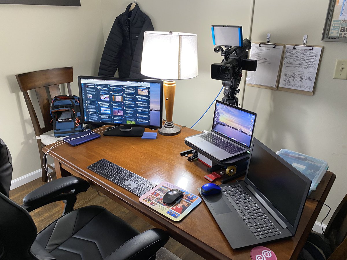 BSchuermanWX's tweet photo. Spent the afternoon upgrading my #WxFH (Weather From Home) setup time now include a regular news camera and @LiveU Backpack because of how long I’m on air every morning! In it for the long haul! #WeatherFromHome #WorkingFromHome #AllInIllinois @brittanyhtv @JustinCarterTV https://t.co/nTkUqw2Y3a