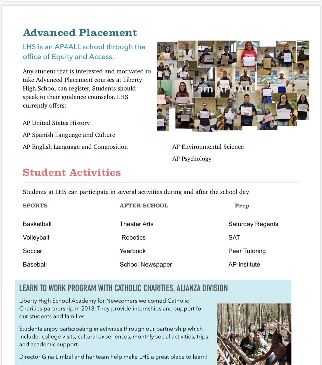 Check out Liberty High School Academy for Newcomers: Spring Newsletter! #nycdoe #access #citywide #transferhighschools #championsforchildren #manhattan #nyc