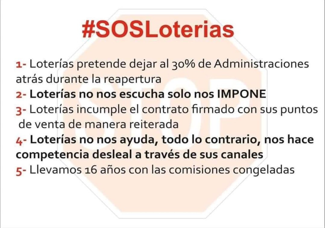 badasort's tweet photo. #SOSLoterías
Generamos cerca de 3.000 millones de beneficio al año al Estado y 20.000 empleos de los cuales el 50% son indefinidos, pero estamos condenados a desaparecer porque Loterías y Apuestas del Estado no cuenta con nosotros. https://t.co/9X0KfBaelY