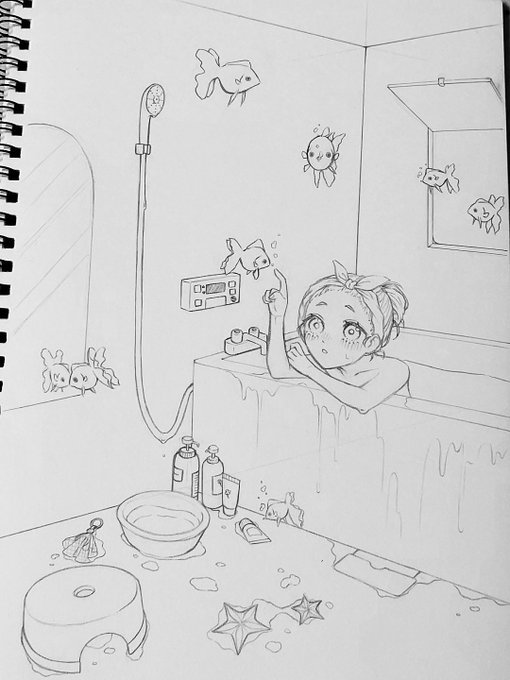 お風呂に金魚がいたらいいなーって思って
#イラスト #イラスト好きな人と繋がりたい #絵描きさんと繋がりたい 