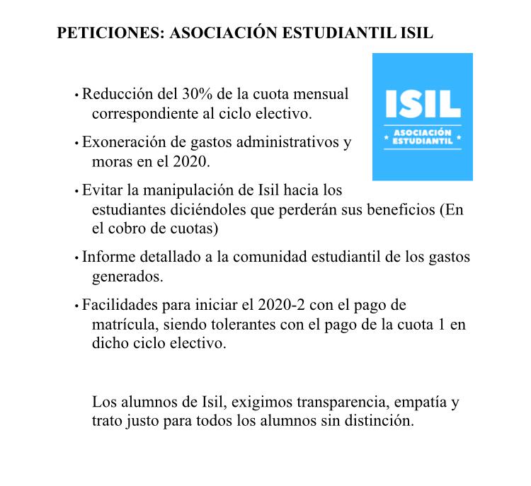 AsociacionIsil's tweet photo. Es momento de hacernos escuchar #InstitutosUnidos #Vizcarra #ISILSECONSCIENTE #Dia59
@M_BenavidesAb
@JulianaOxenford 
@IndecopiOficial 
@ASPECPERU 
@MineduPeru 
@sigridbazan 
@isil_pe https://t.co/T1vsHOh4Gi