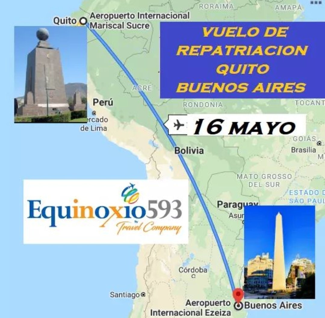 Equinoxio5931's tweet photo. Vuelo de repatriación!
16 de mayo

#Quito #BuenosAires #Quito

Contactanos! Por este medio 

@Juanpapro
@PANCHOCUENCANO
@Tame_EP
@TAMEINFORMA #Tame
#somosEcuador https://t.co/jYfMMde8Ss