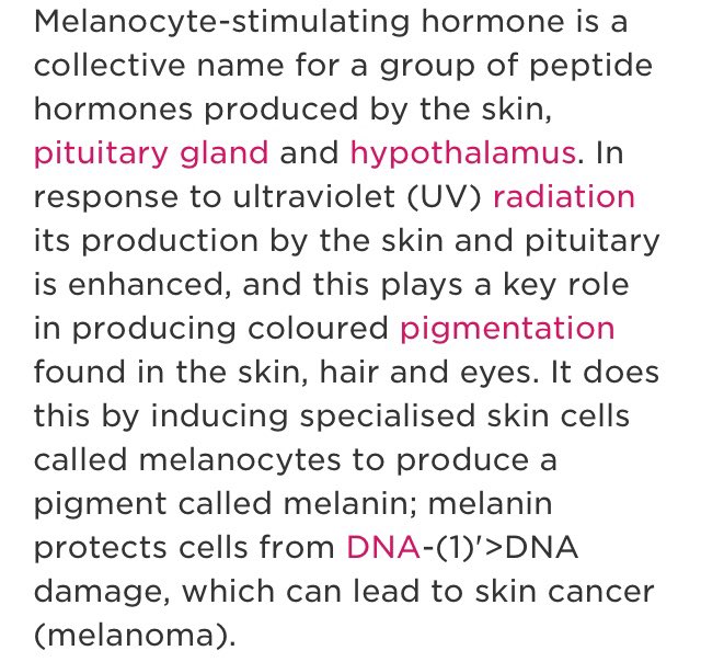 *Melanocytes-stimulating hormone. All melanin protects cells from UV & DNA damage & neurons from deteriorationEndless benefits. Since it raise cellular metabolism it also ofc aids in *weight loss, when melanated people eating & living naturally, our bodies are top tier machines