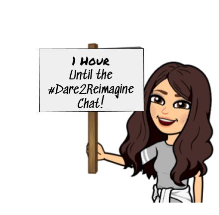 1 Hour Until the #Dare2Reimagine Chat!  
#education #edu #EDUcoach #TeachSC #LoveSCschools #EdTech #elearning #remotelearning  #edutwitter #BCSDInnovates #edchat #postpandemic