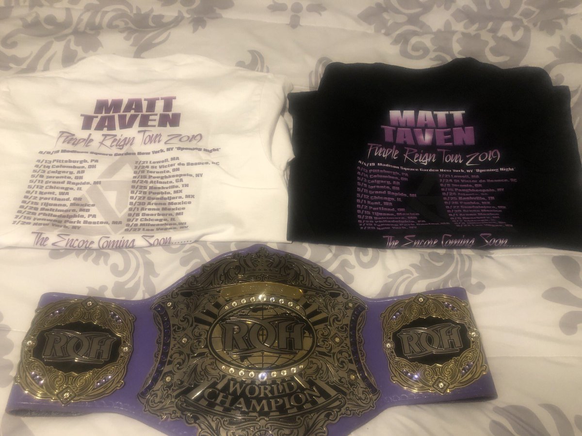 CliftonGrooms's tweet photo. Got these lovely @MattTaven shirts from @OneHourTees!! Also big shoutout to my homegirl @marykayfabe who designed these shirts!! These shirts mean so much I’m blessed I was able to make a couple of dates on the tour and I’m ready for the encore!!#PurpleReignTour #RespectTheReign https://t.co/a1C7DNOiwP