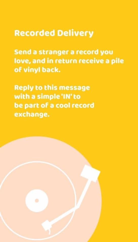 Seen loads of people do a book version of this, but this one is definitely more of me! If you want to receive a bunch of vinyl from total strangers, reply below and I’ll DM you the details! ✌🏻