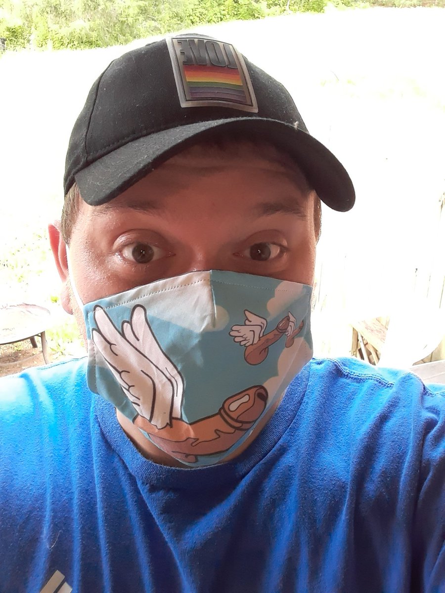 Helping #cockblockcorona with my #projectpenismask from @utahharmreduction.  Thanks for the super cool mask and all the great work you do for our world!