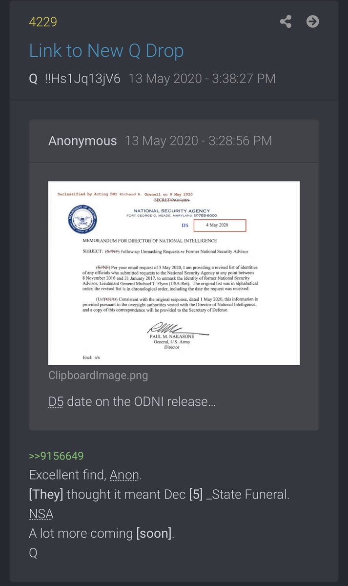 4229-Excellent find, Anon.[They] thought it meant Dec [5] _State Funeral.NSAA lot more coming [soon].Q