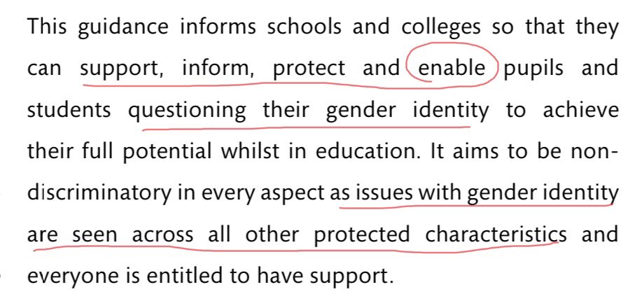 Usual terminology appears. Assigned at birth  (Sex is observed and recorded in well over 99.9% of cases. Interesting approach to “protected characteristics” here. Apparently we all have a “gender identity” so it automatically covers us all.