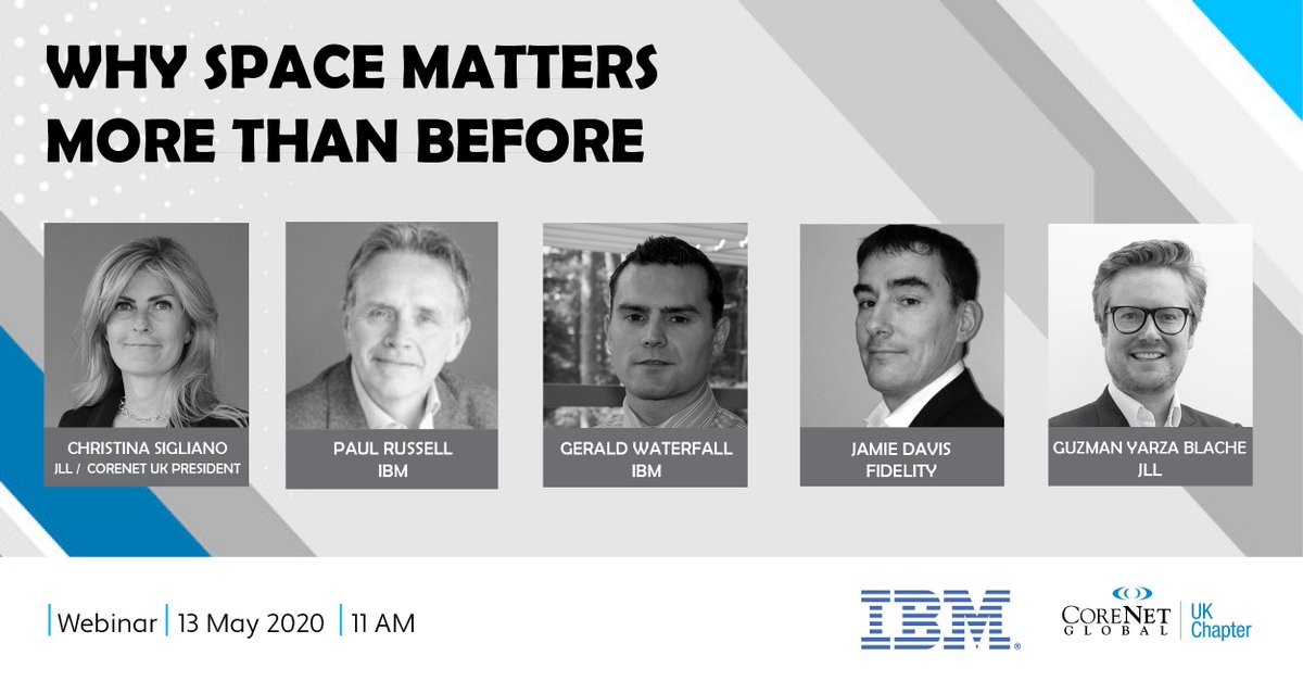 CoreNetUKYL's tweet photo. CoreNet and IBM, hosted a fascinating webinar today titled ‘Why space matters more than before’. Thank you to Paul Russell from IBM for leading the discussion with our panel.

View the  webinar - https://t.co/jDQnur2Fyb.

#IBMIoT #TRIRIGA #RealEstate #Workplace #WorldFMDay https://t.co/LcdwuhQLtW